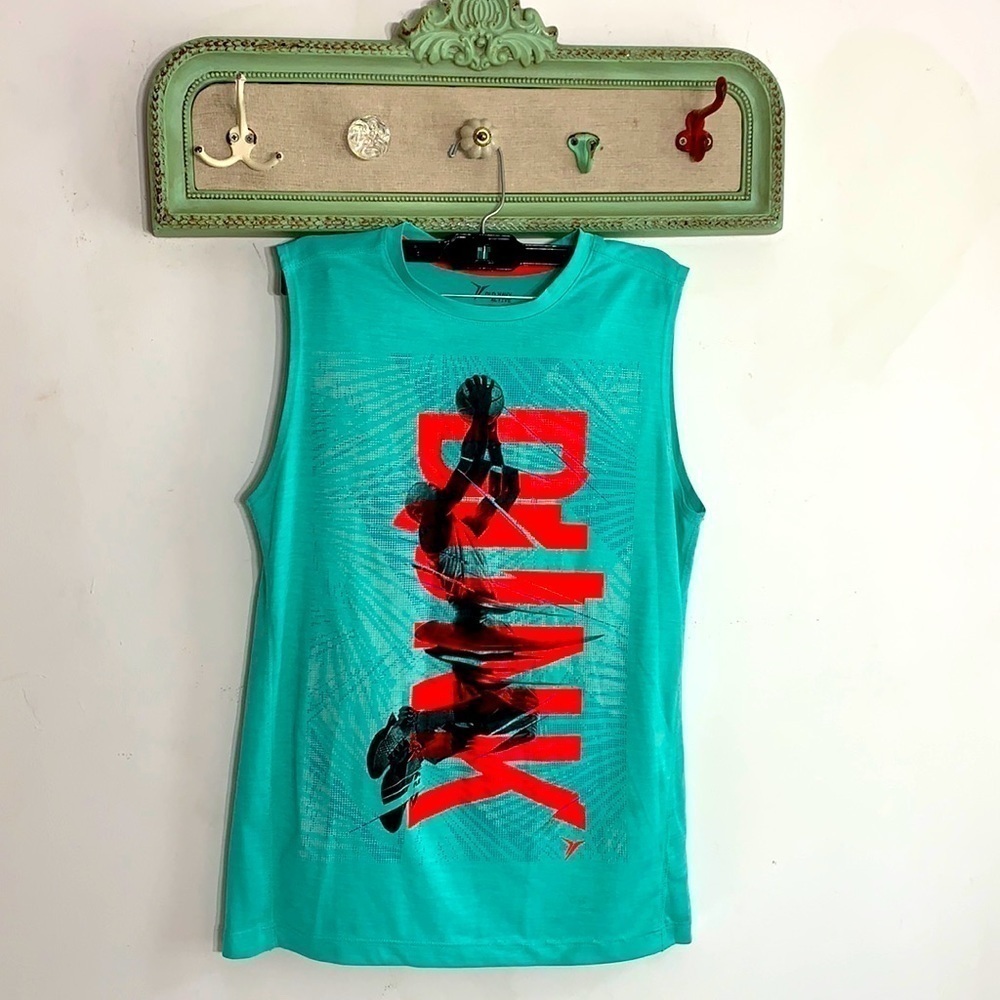 Old Navy Active Dunk Graphic Muscle Tank T-shirt teal